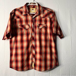 Larry Mahan Multicolor Plaid Pearl Snap Western Shirt Size XXL